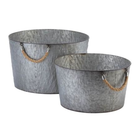 GALVANIZED TEXTURED BUCKETS