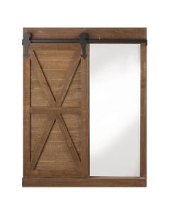 CHALKBOARD AND MIRROR WITH BARN DOOR